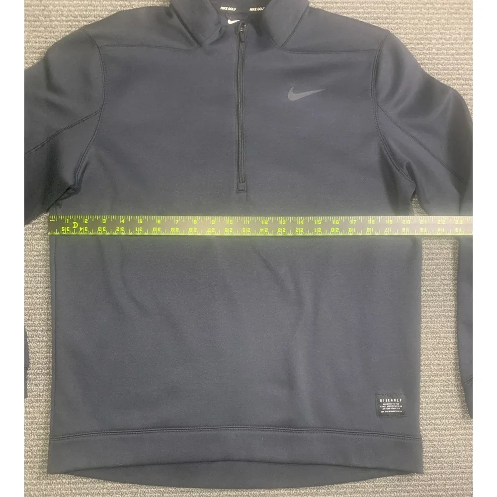 Nike Golf Sweater Mens Medium 1/2 Zip Fleece Pullover Logo Gray Swoosh